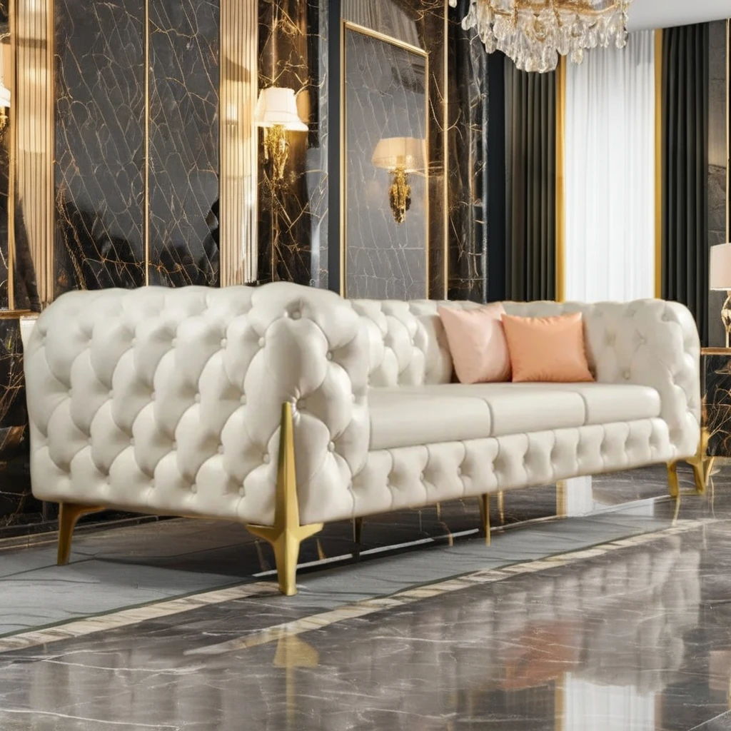 주문을 받아서 만들어진 고품질 베이지색 고급 술을 단 식사 사무실 소파 가구를 놓았습니다