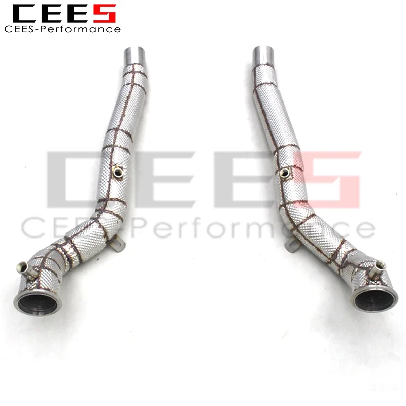 CEES Downpipe Exhaust with Heat Shield for Ferrari California T 3.9T 2012-2018 SS304 Stainless Steel Car Exhaust Pipe System