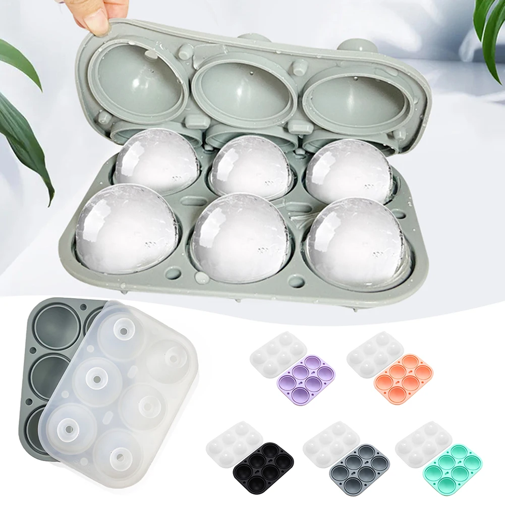 Ball Shaped Ice Cubes Mold With 6 Grid Quick Release Ice Maker Template DIY Ice Drinking Tool