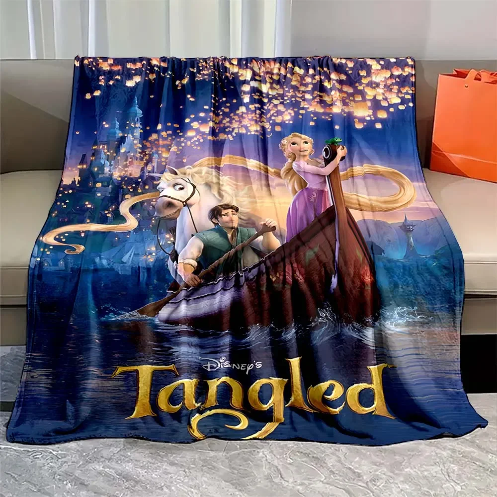 Disney cute Princess Cartoon Blanket Rapunzel Travelling Flannel Throw Blanket Warm Couch Chair Sofa Bed Customized Bedspread