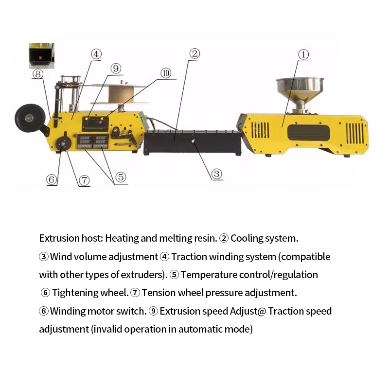 HT400 Desktop Extruder for 3D Printing Filament Automatic Wire Diameter 1.75mm 3mm for PLA PETG  PA ABS Plastic