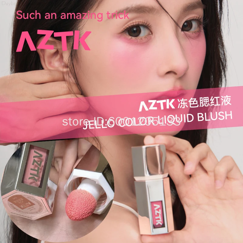 AZTK Liquid Blusher Tanned Jello Color Powder Rendering Moisturizing Longlasting Beauty Expands Contracts Cheek Face BlushMakeup