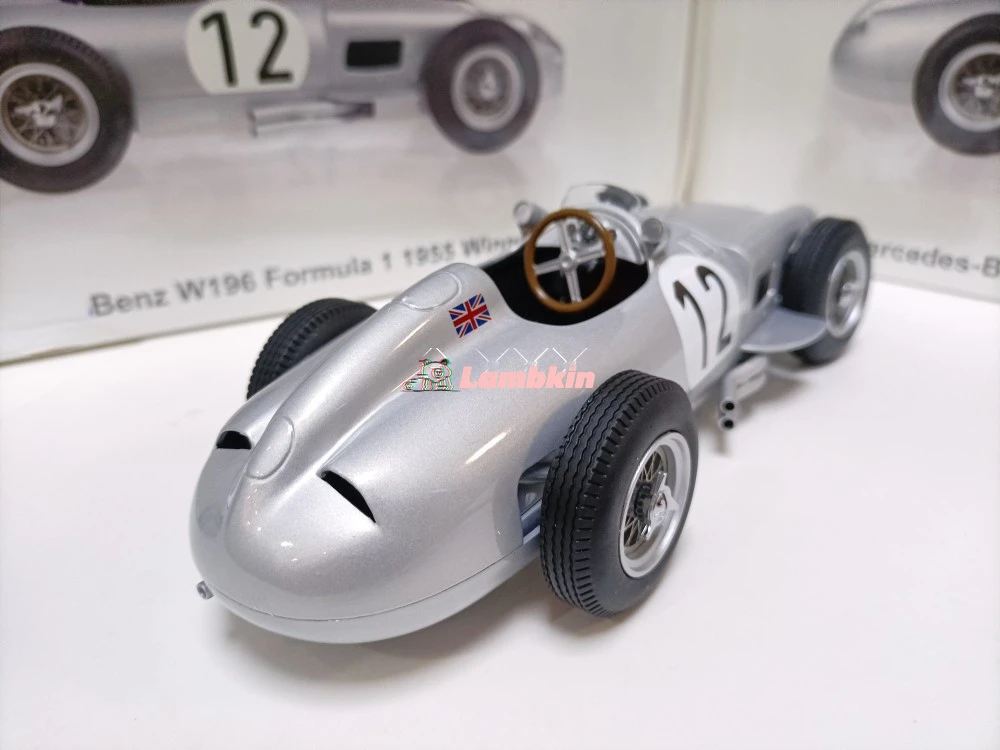 Iscale 1:18 For Benz W196 #12F1 British GP Winner 1955 S.Moss Alloy British GP Race Car Model