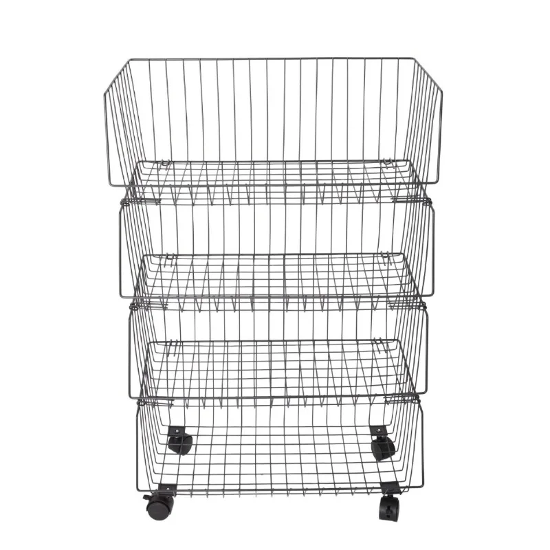 Kitchen vegetable basket shelves multi-layer floor-to-ceiling household fruits and vegetables