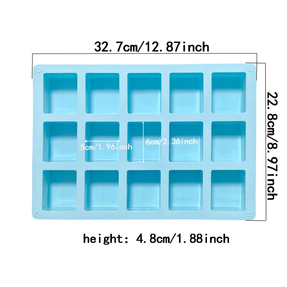 15 cavity long square shaped silicone mold for baking mousse cakes, 3D candy pastries, chocolate truffles, paper cupcakes, jelly view 4