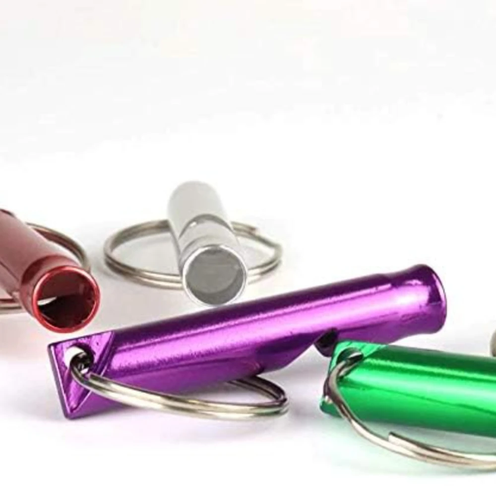 Portable 7 Colors Aluminum Alloy Survival Whistle Keychain High Decibel Outdoor Camping Hiking SOS Safety Whistle Sports Tool