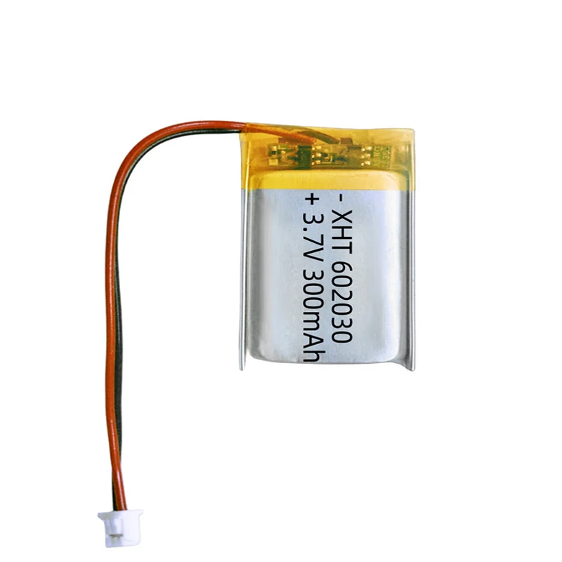 

602030 300mAh 3.7V Rechargeable Li-ion Polymer Battery with PH2.0 Plug for Bluetooth Headset Speaker Monitor Self-Timer Speaker