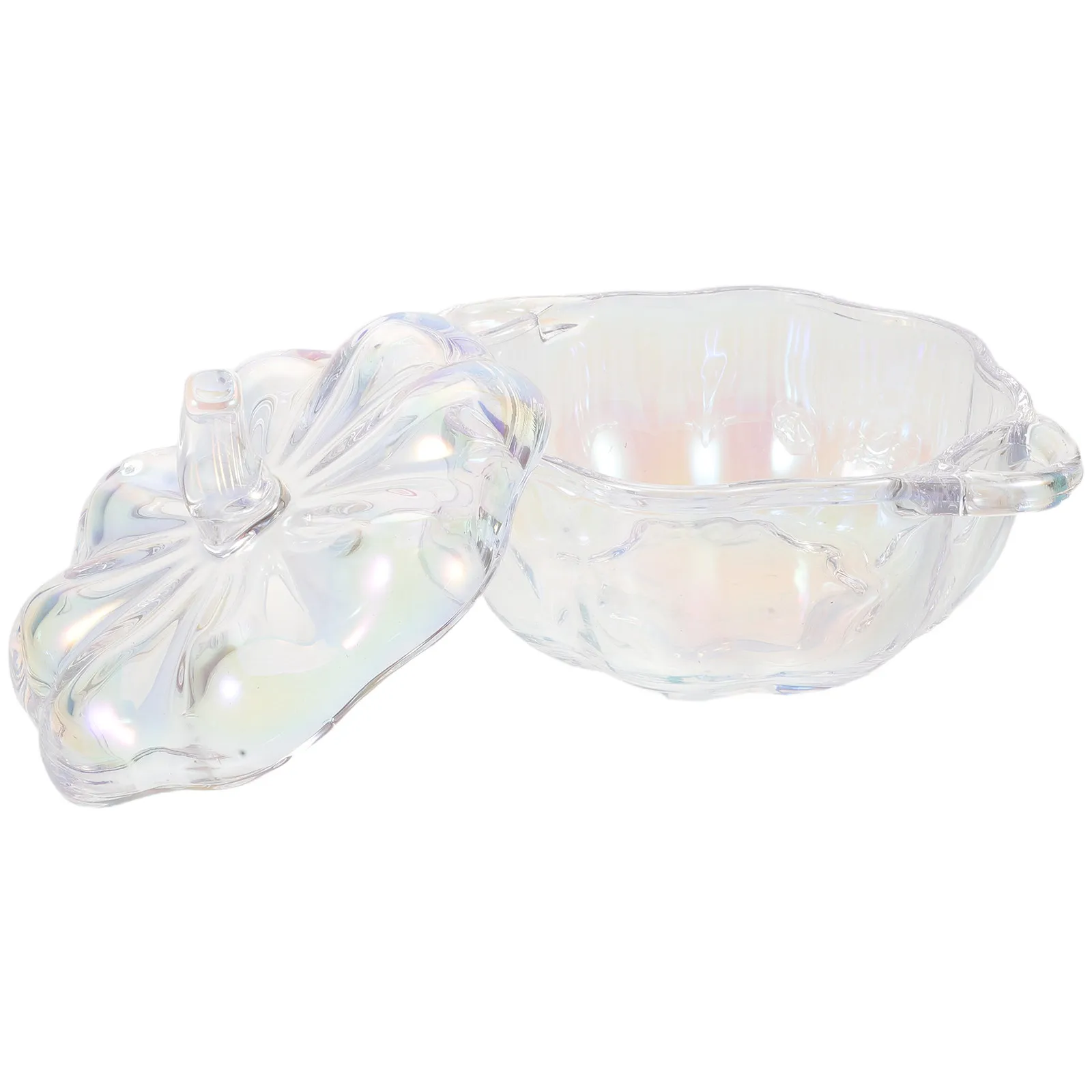 Glass Pumpkin Candy Jar Sealed Lid Decorative Candy Bowl Storage Container for Halloween Fall Thanksgiving Decor