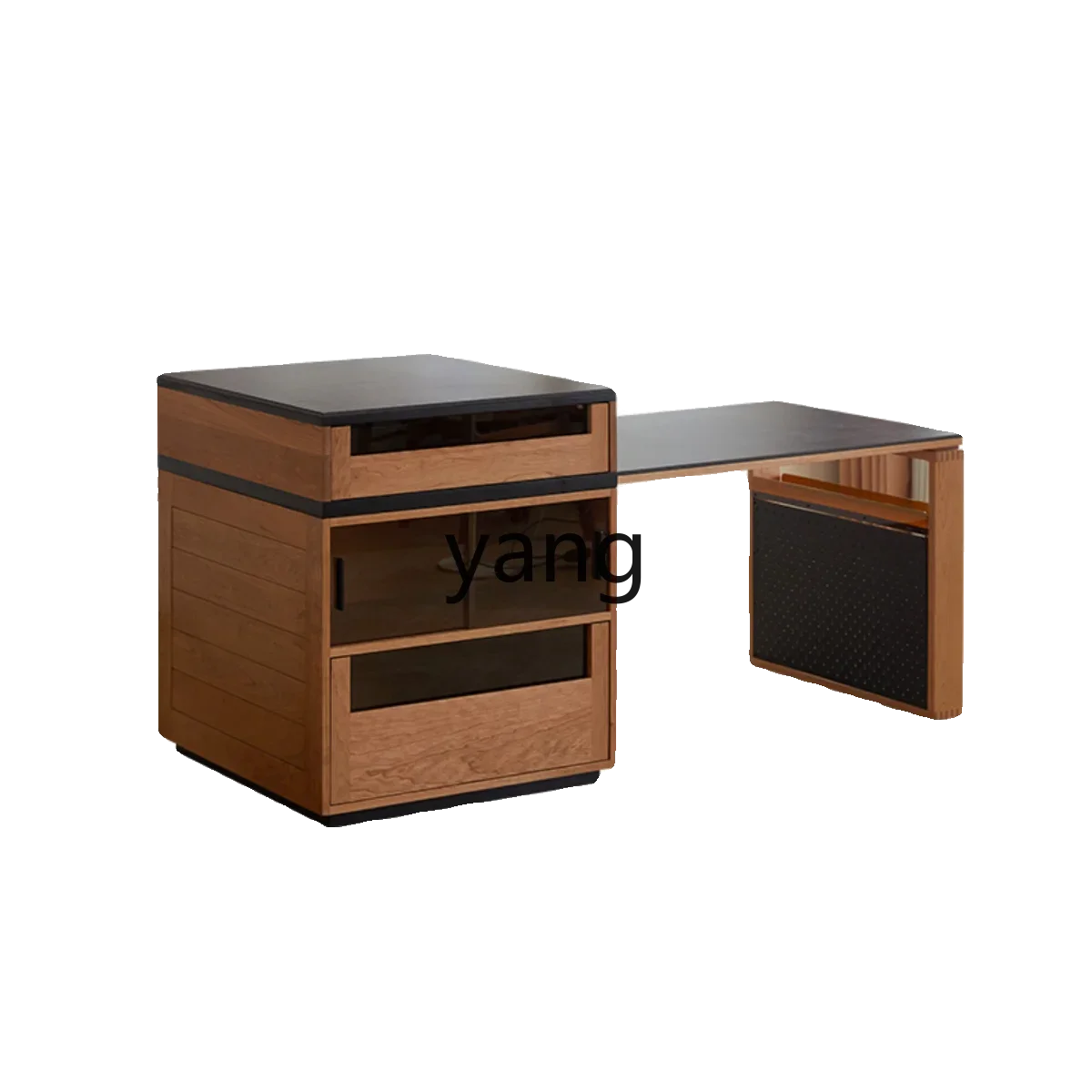 

LH solid wood island dining table integrated household retractable cherry wood small apartment
