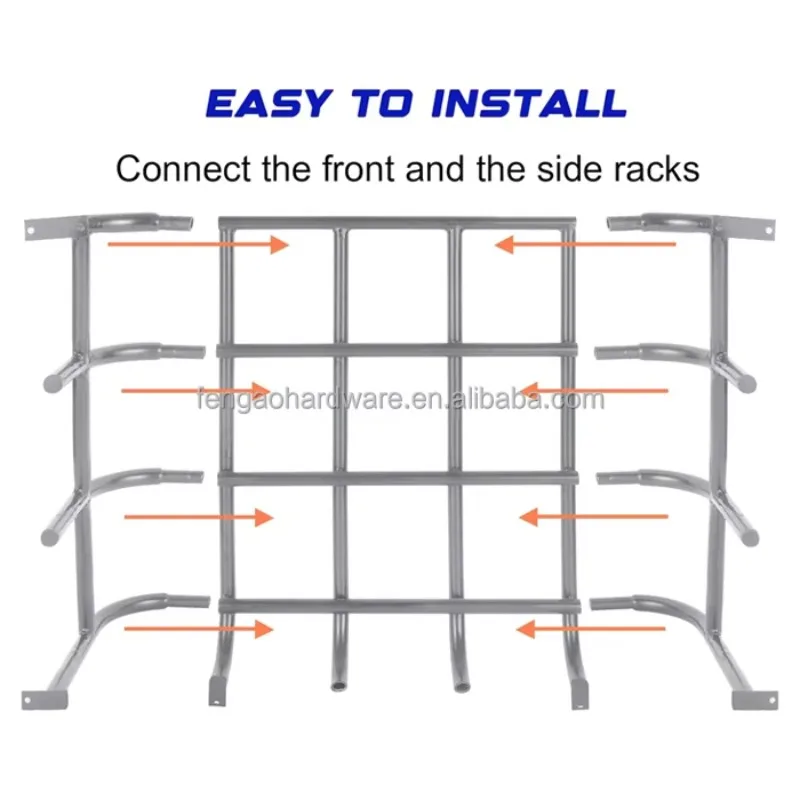 وحدة تغذية القش الحديدية المجلفنة 2 في 1 لتخزين الحبوب المثبتة على الحائط للأغنام/الخيول/الماشية #4
