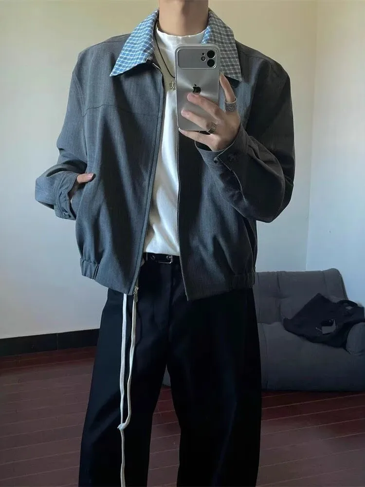 

American Sle Double Layer Baseball Jaet Men's ort Coat Autumn High Sensation Cleanfit Suit Jaet Casual Loose Fit Poly...