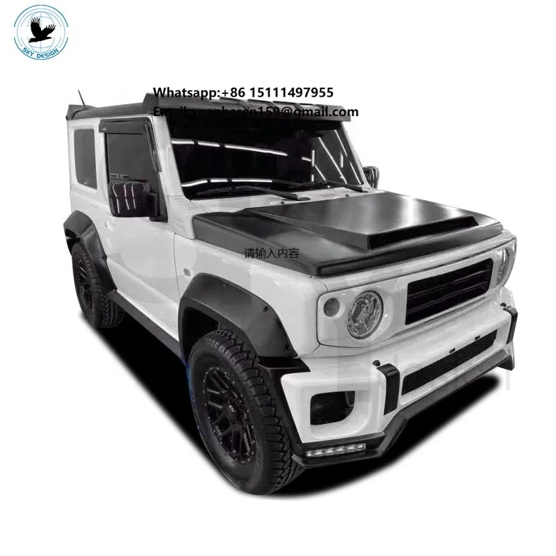 2019 Liberty Walk Design Car Body Kit JIMNY Tuning Front Bumper Rear Diffuser Fender Flares Hood New Condition Items Clips