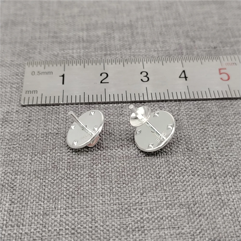 2 Sets Sterling Silver Brooch Pin Back 925 Silver Safety Pinback Button with 5mm Cup