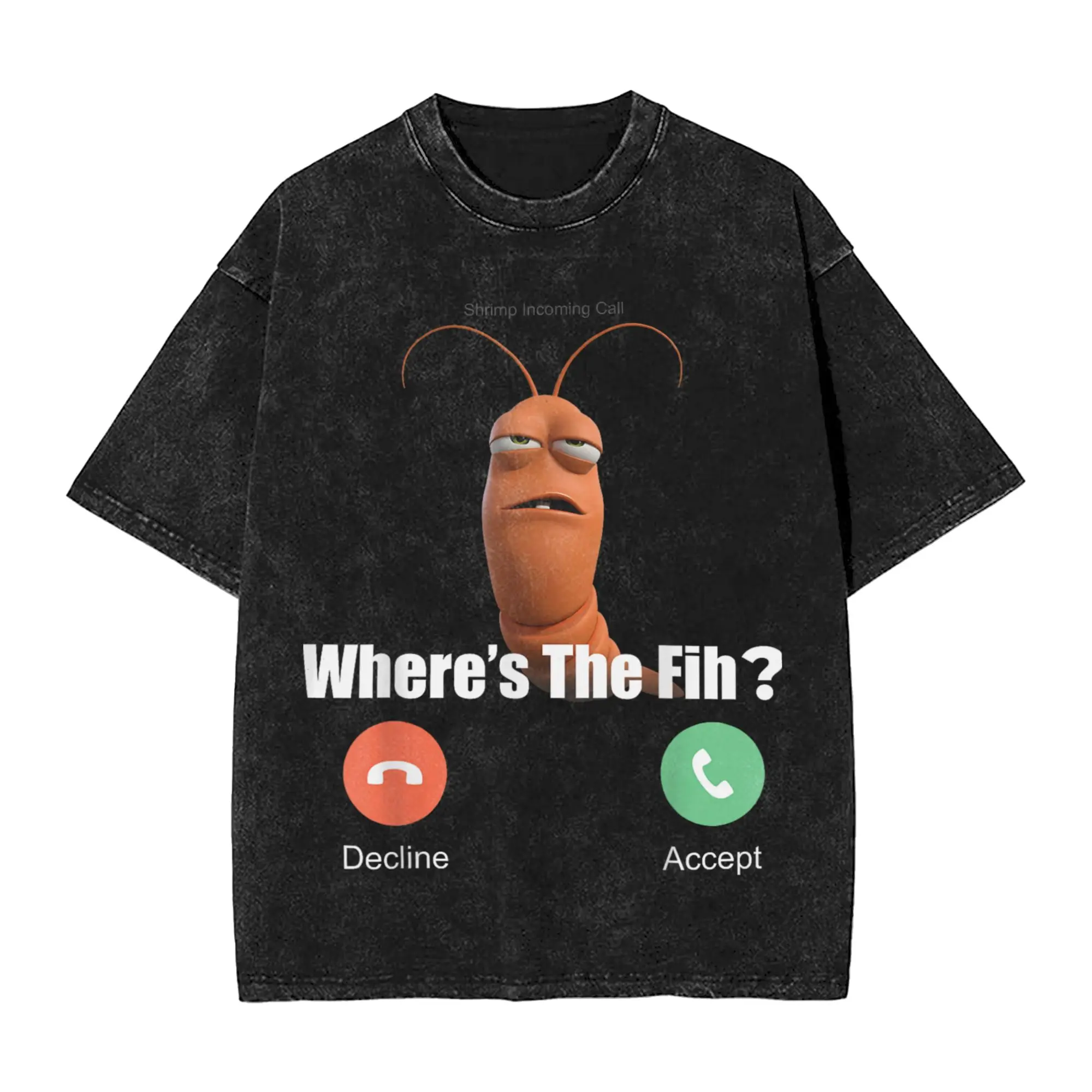 Shrim Is Calling غسلها تي شيرت الرجال قصيرة الأكمام مضحك الروبيان ميمي تي شيرت الشارع الشهير تي شيرت للزوج سليم صالح التي شيرت #1