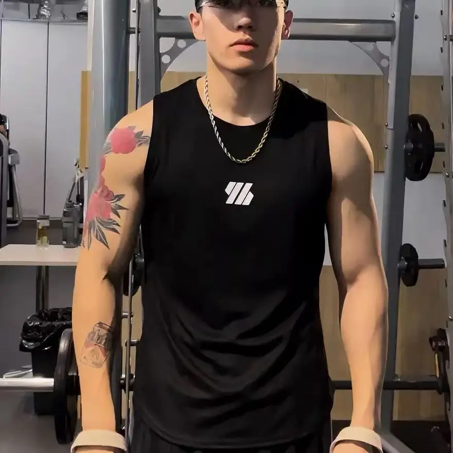 

Суперценный жилет, приталенный американский мужской жилет для фитнеса, футболка без рукавов, спортивный жилет, мужской быстросохнущий топ без рукавов