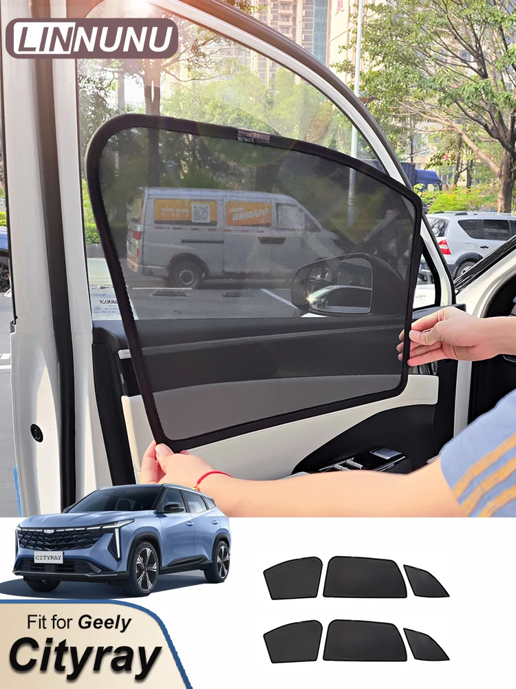 

LINNUNU магнитный автомобильный занавес на боковое окно для Geely Cityray 2024 2025 летний солнцезащитный сетчатый блок солнечный свет аксессуары inter