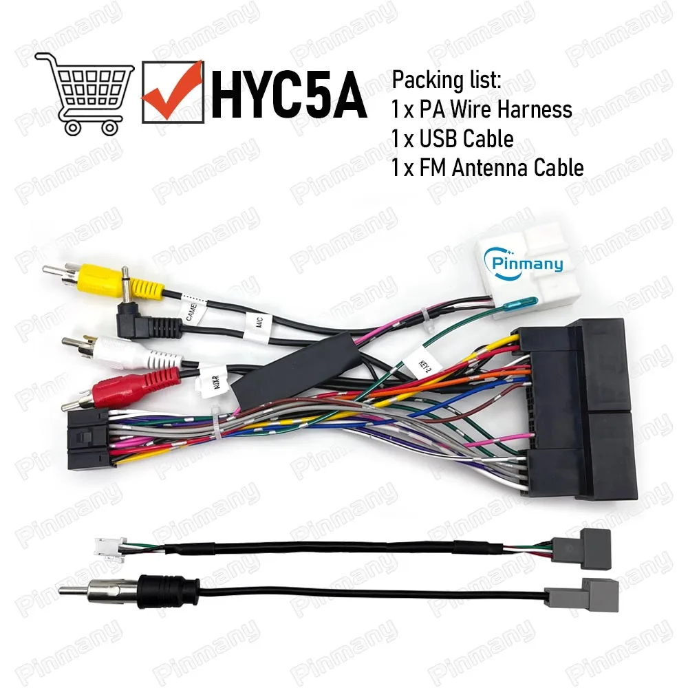 HYC5 Autoradio-Kabel Audio-Stromkabel-Adapter mit Rückfahrkamera-CVBS-Eingang für KIA Ceed, Hyundai I30 Elantra GLS – Detail 10