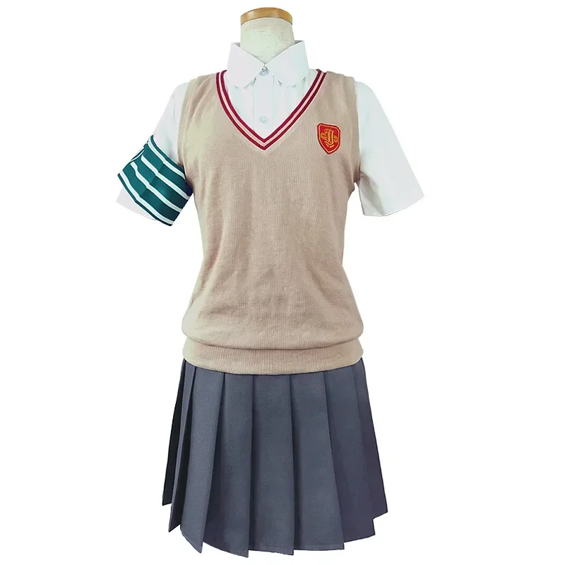 Anime A Certain Scientific Railgun Misaka Mikoto Cosplay Costume Women School Uniform Skirt Halloween Role Play Wig Full Suit