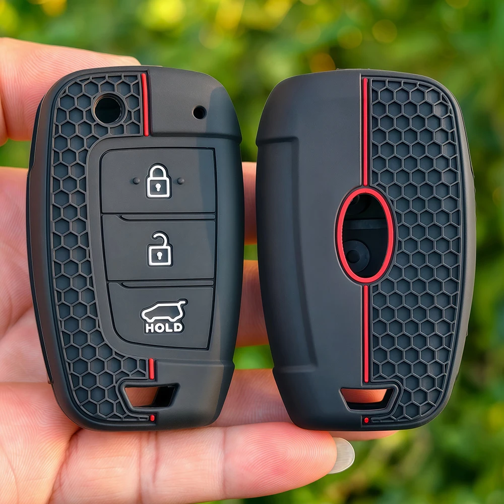 Silicone Remote Key Fob Ring Case Cover 3 Button For Hyundai Accent Venue Elantra Genesis Ix35 I30 Sonata Tucson Verna 2018 2019