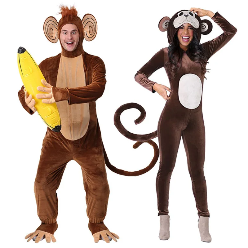 Halloween Costume Stage Party Movie Performance Cosplay Adult Male emale Animals Naughty Monkey Costumes