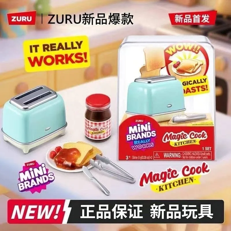 

In Stock ZURU Mini Brands Magic Cook Kitchen Toaster Popcorn Bread Diy Pretend Play Toy Collectible Play Set For Collectors