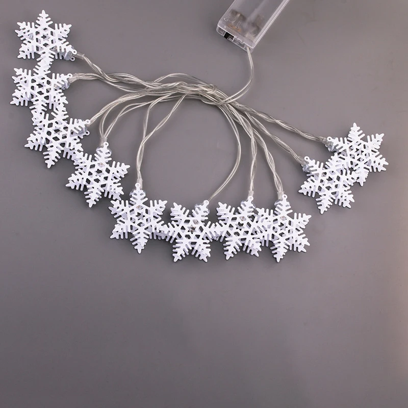 Guirxiété lumineuse LED flocon de neige nickel é de Noël, décoration de la maison, cadeaux du père Noël, ornement du nouvel an