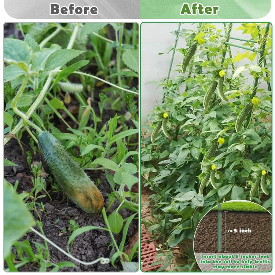 Cucumber Trellis Vegetable Plant Climbing Frame For Raised Bed U-Shape Garden Trellis For Tomatoes Grapes Climbing Plants