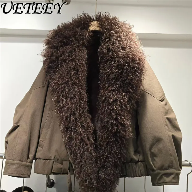 2025 가을 겨울 신상 패셔너블 우아한 스타일리시 숏 재킷 캐주얼 심플 대형 라펠 다용도 인조 모피 코트