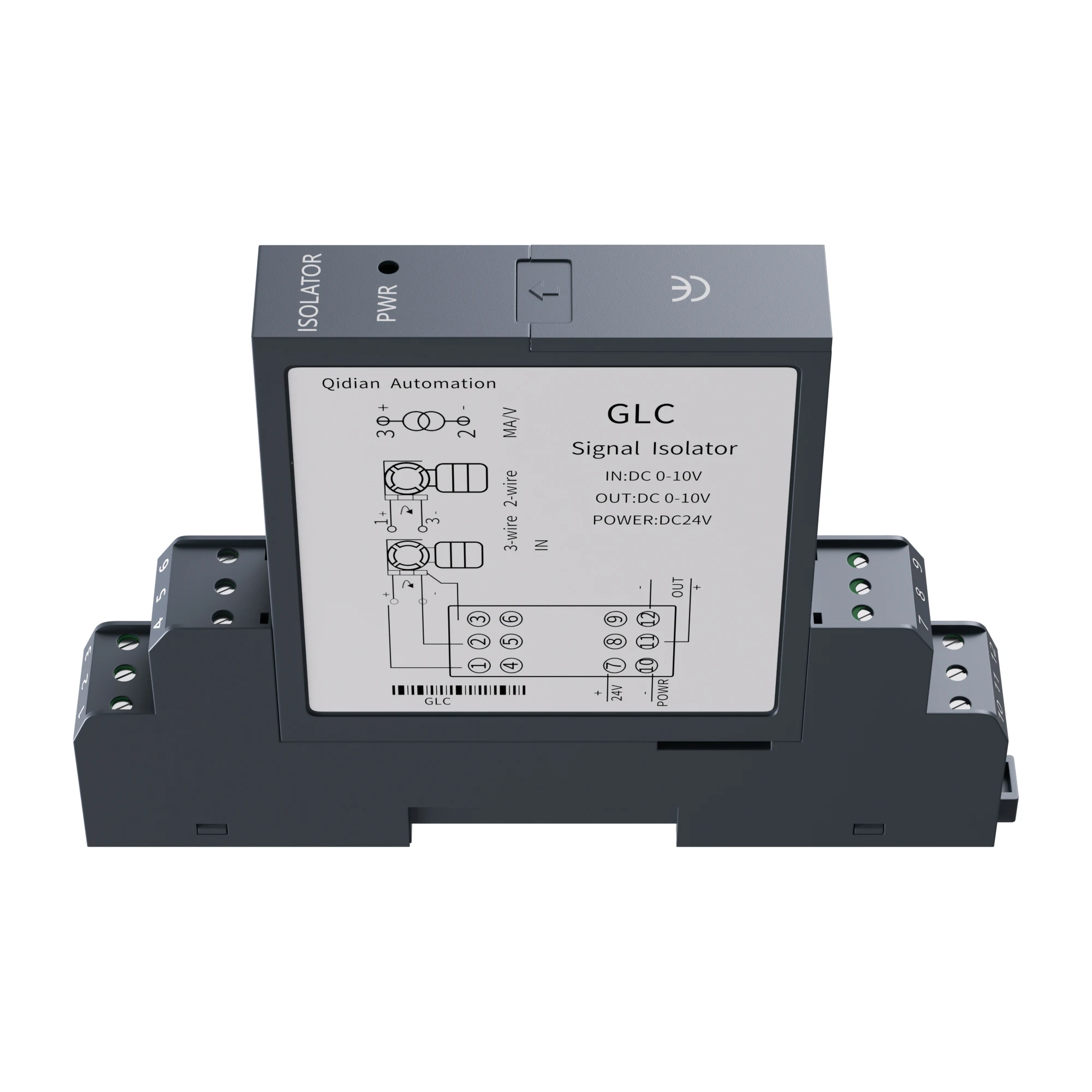 Aislador de señal analógica, transmisor de señal galvánico 1 en 2 salidas, 2 en 2 salidas, 0-75mV, 0-10V, 4-20mA, DC24V