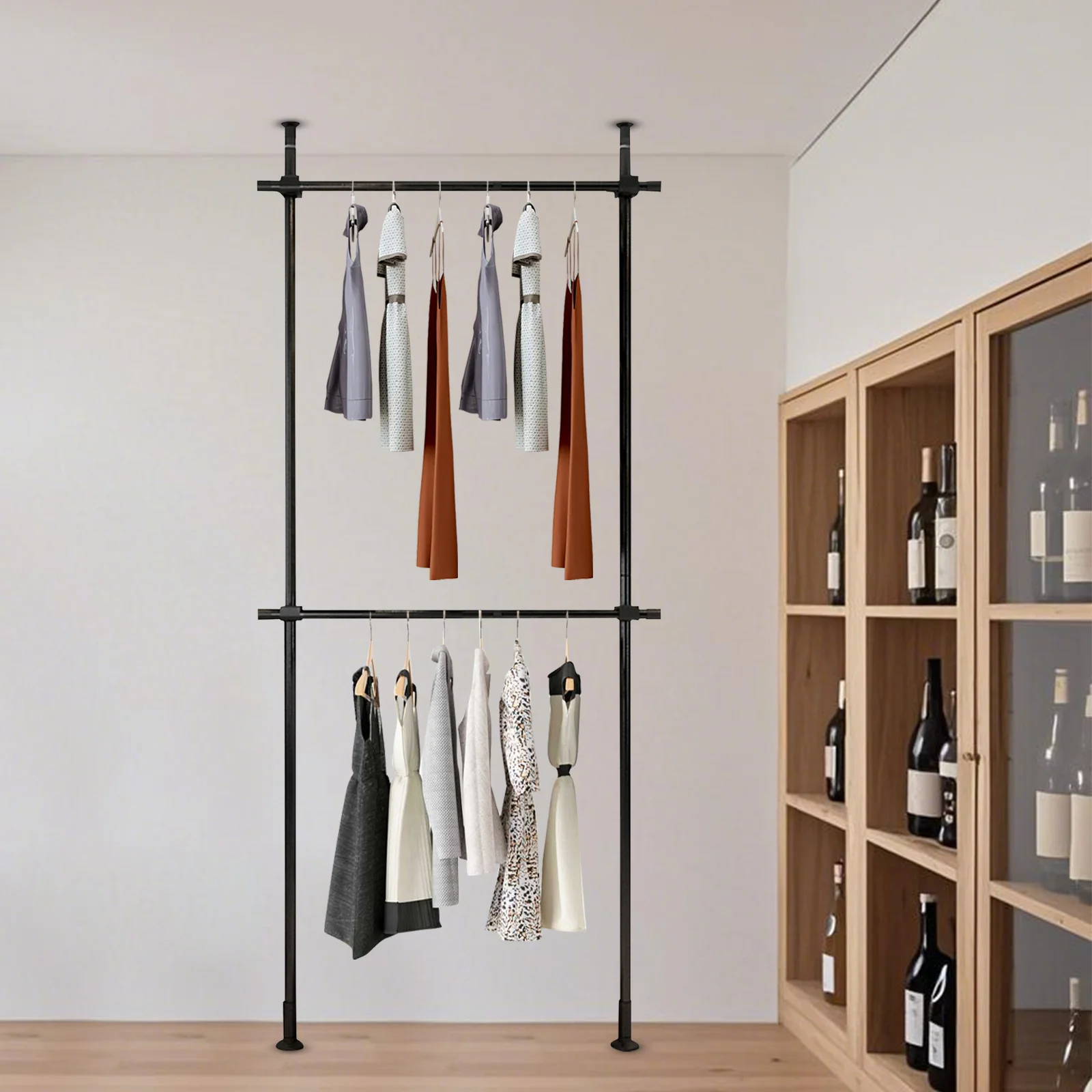 

2-уровневая телескопическая сушилка из нержавеющей стали | Компактная вешалка для белья с регулируемой высотой и шириной для внутреннего и наружного использования