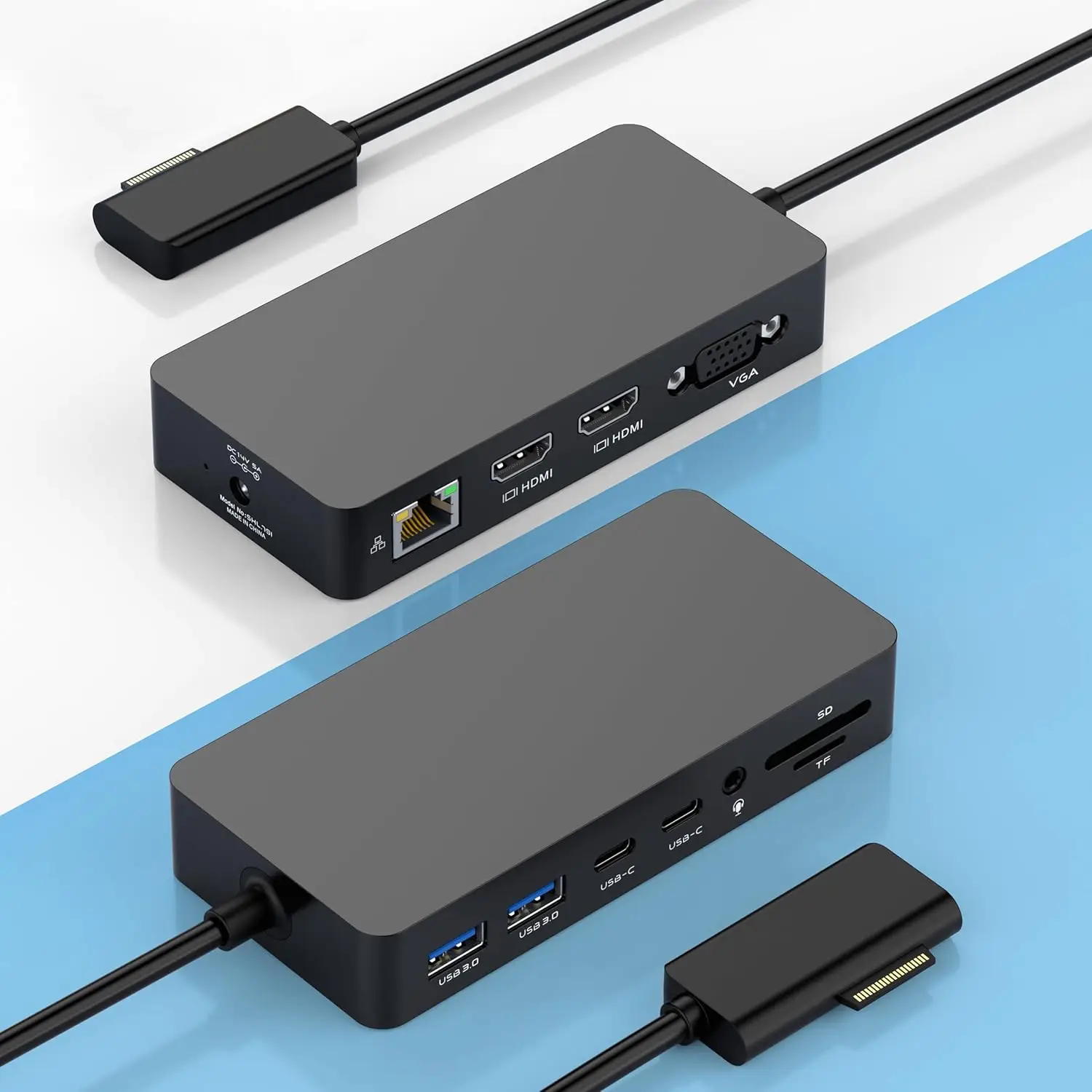 

Многофункциональная док-станция 12-в-1 с двумя портами HDMI и VGA, совместимая с сериями Surface Pro/Laptop/Go/Book для расширенного подключения