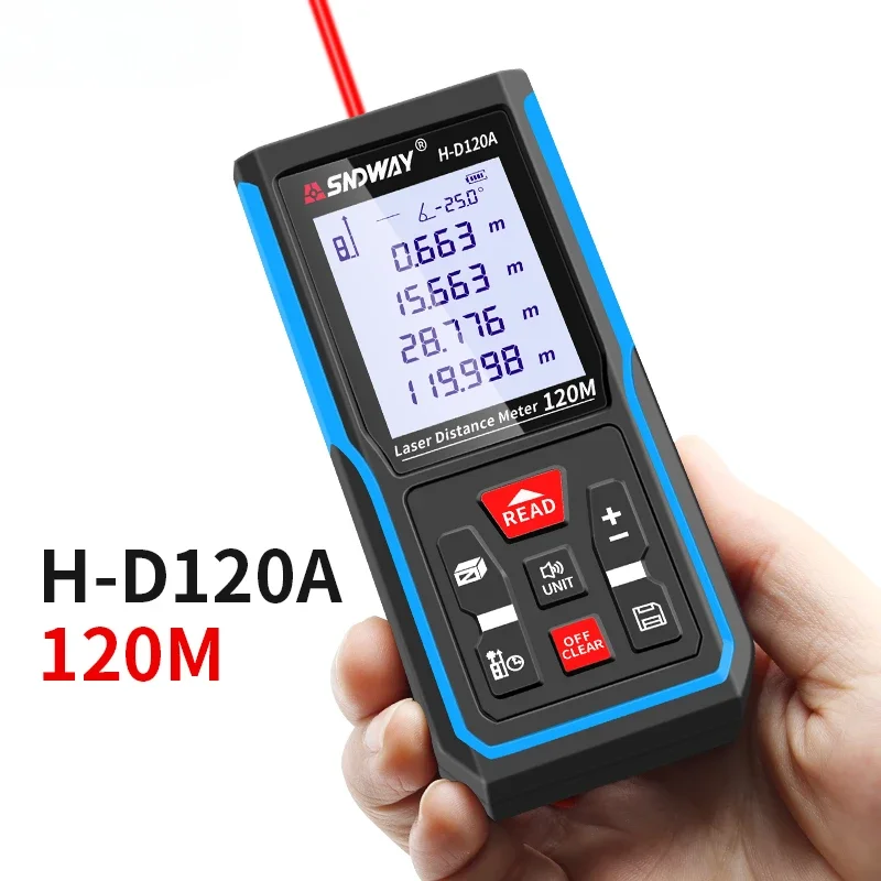 Distancemètre laser Télémètre numérique 120m 100m 70m 50m Télémètre Ruban à mesurer Règle de niveau électronique Outil de roulette