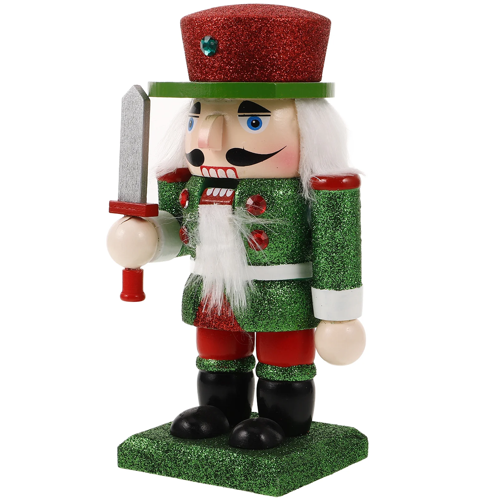 

Classic Wooden Nutcracker Christmas Decor Small Chubby Design Shiny Finish Holiday Shelf Display Vintage Christmas Wood Decor