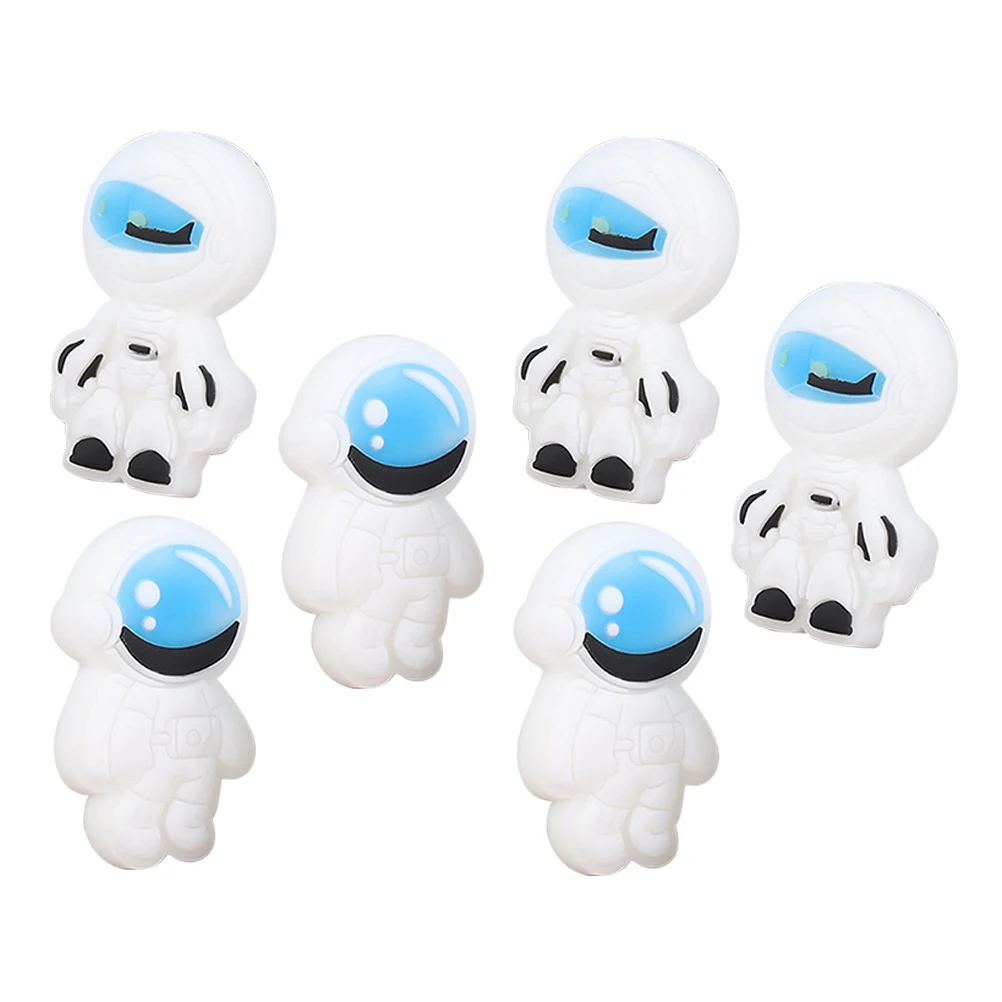 6 Pcs Spaceman Eraser Cool Erasers Bulk for White Fun Cute Cartoon Mini Student