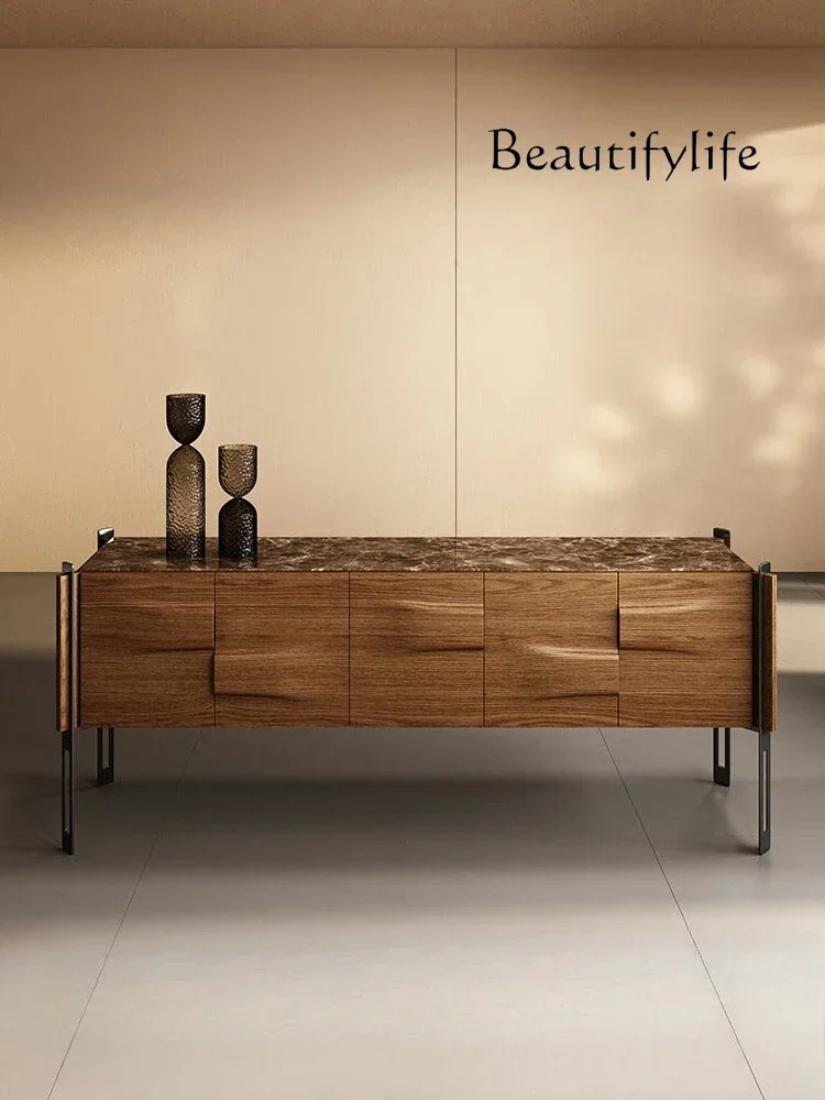 T10 Italian Minimalist Marble Dining Side Cabinet Modern Minimalist Light Luxury Entrance Villa Living Room Wall Storage Tea Cab