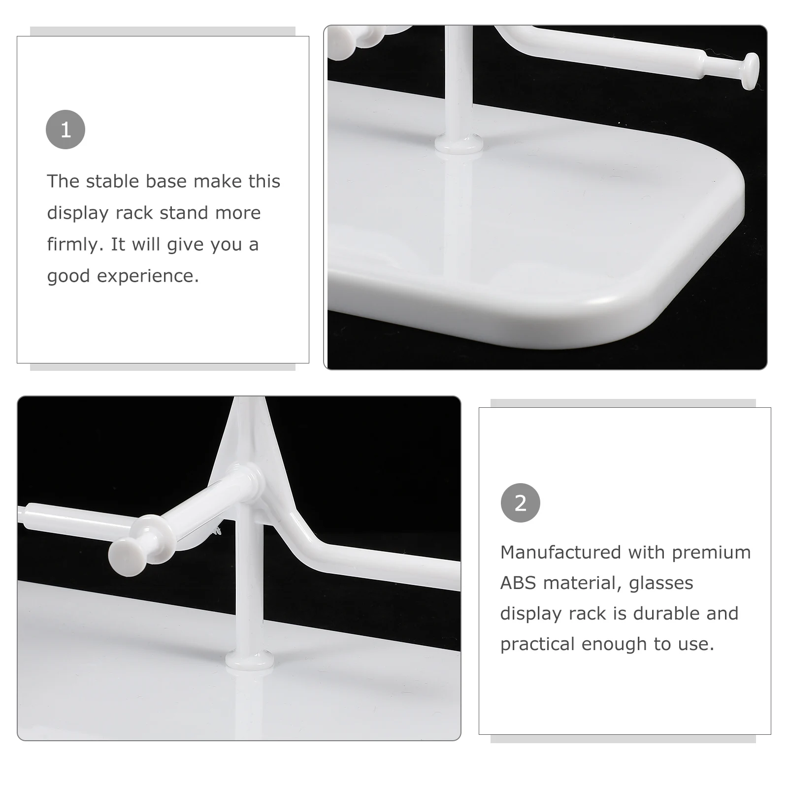 

Glasses Display Rack Premium ABS Durable Sunglasses Holder Organizer for Desk Counter Stable Base Glasses Storage Stand