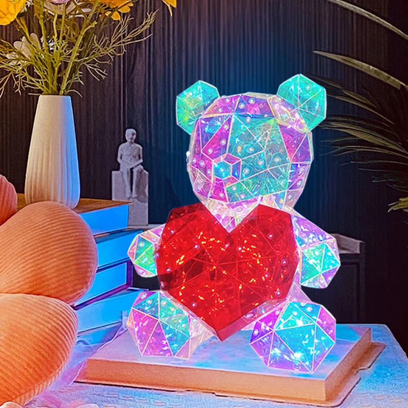 30CM Glowing Bear Fantasy LED Teddy Bear Lamp Romantic Gifts for Birthday Valentine\'s Xmas Gifts Holiday Decoration Gift Box