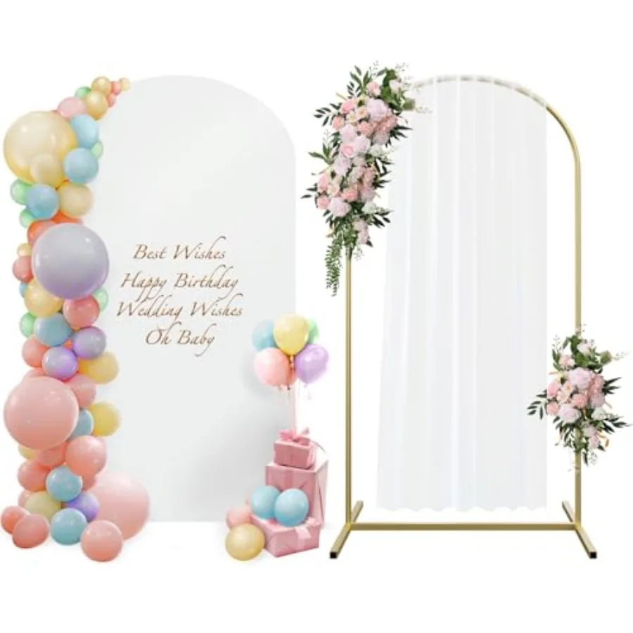 

Balloon Arch Stand with Cover 7.2ft, Wedding Arch Stand, Metal Arch Stand Cover Set with 100 Party Multi-Colored Balloons for B