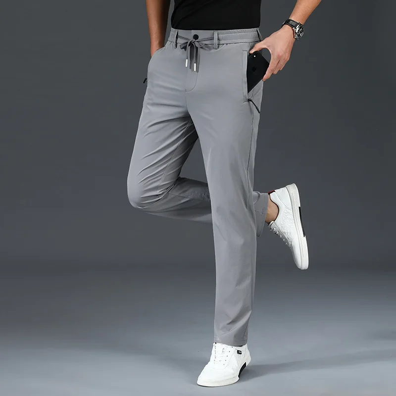 

Men's sweat pants casual pants summer thin section quick dry ice silk pants loose tide