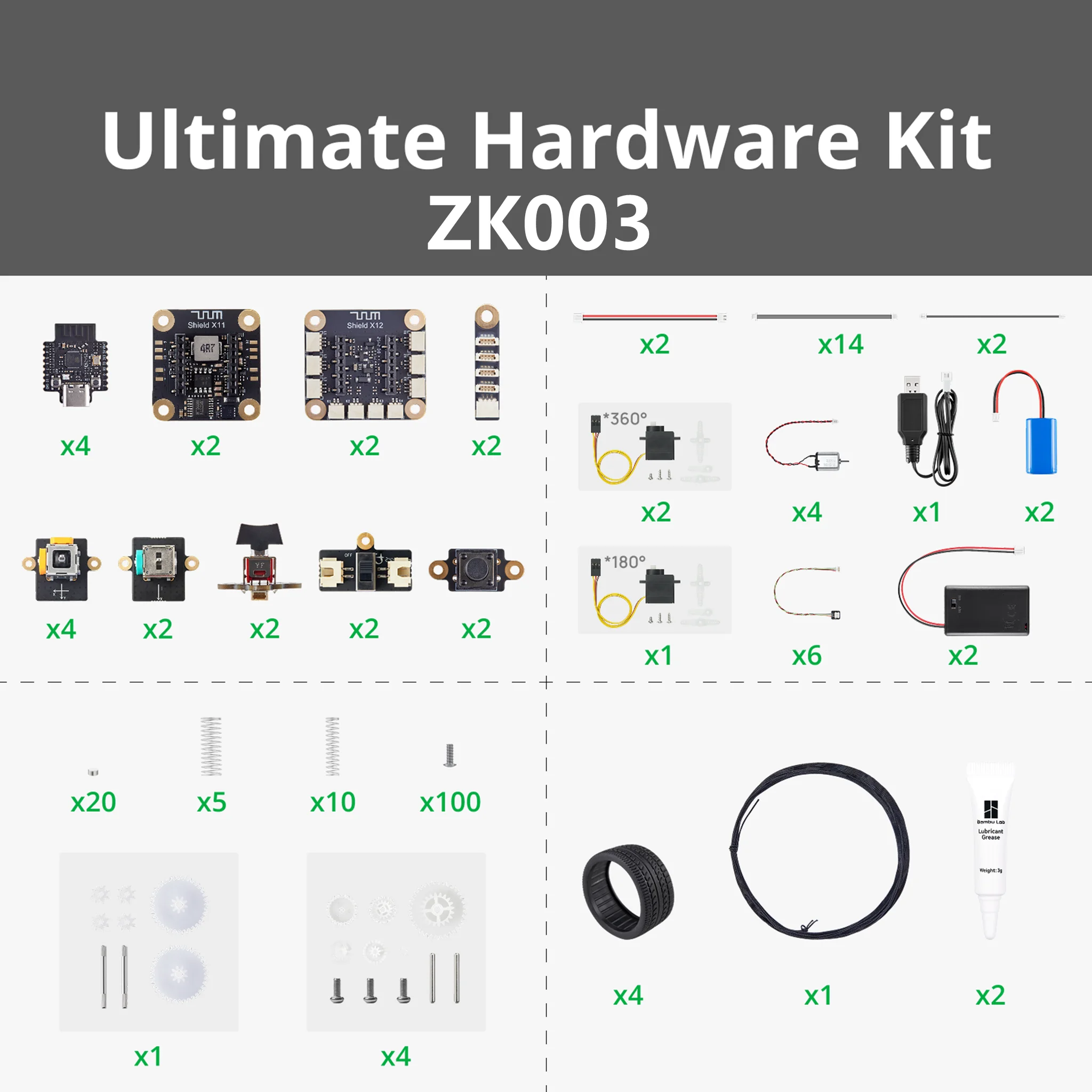 Original Bambu Lab CyberBrick Hardware Kit, Maker World Programmable ZK003 Ultimate and ZK004 Beginner Kit DIY for 3D Printer