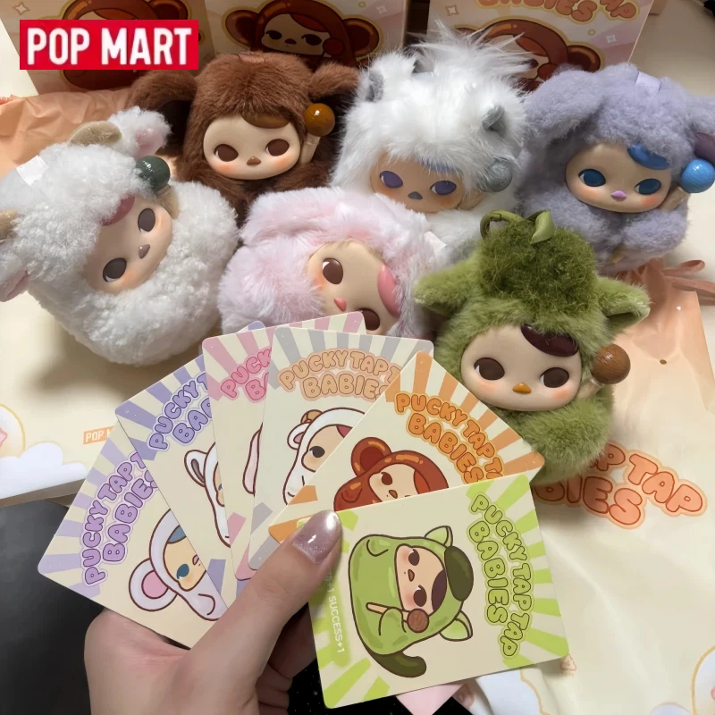 

POPMART PUCKY TAP TAP BABIES Серия виниловых подвесок-фигурок в слепых коробках, игрушки-сюрпризы, милые аниме-фигурки, настольные украшения