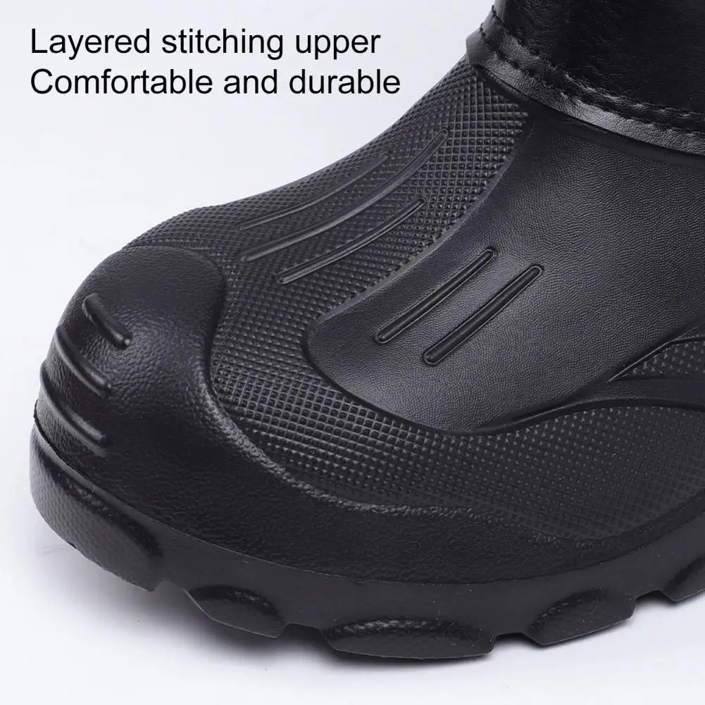 Warm Men's Winter And Autumn Adhesive Waterproof And Cold Proof Fishing Shoes, Anti Slip Detachable Plush Hiking Snow Boots