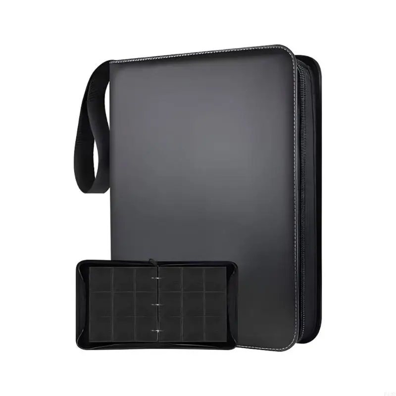 50-sheets-black-9-pocket-zipper-binder-for-collectible-cards-featuring-900-capacity-premium-pu-material-storage-album-f19e