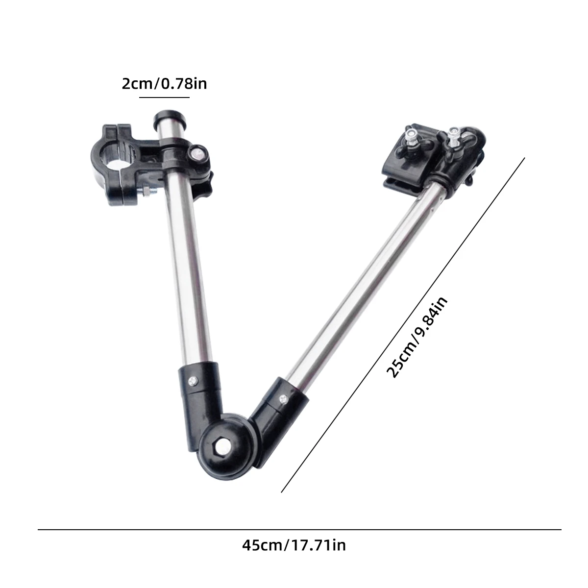 Wheelchair Bicycle Pram Swivel Umbrella Connector Stroller Holder Any Angle Stainless Steel Umbrella Holder Rain Gear Tool