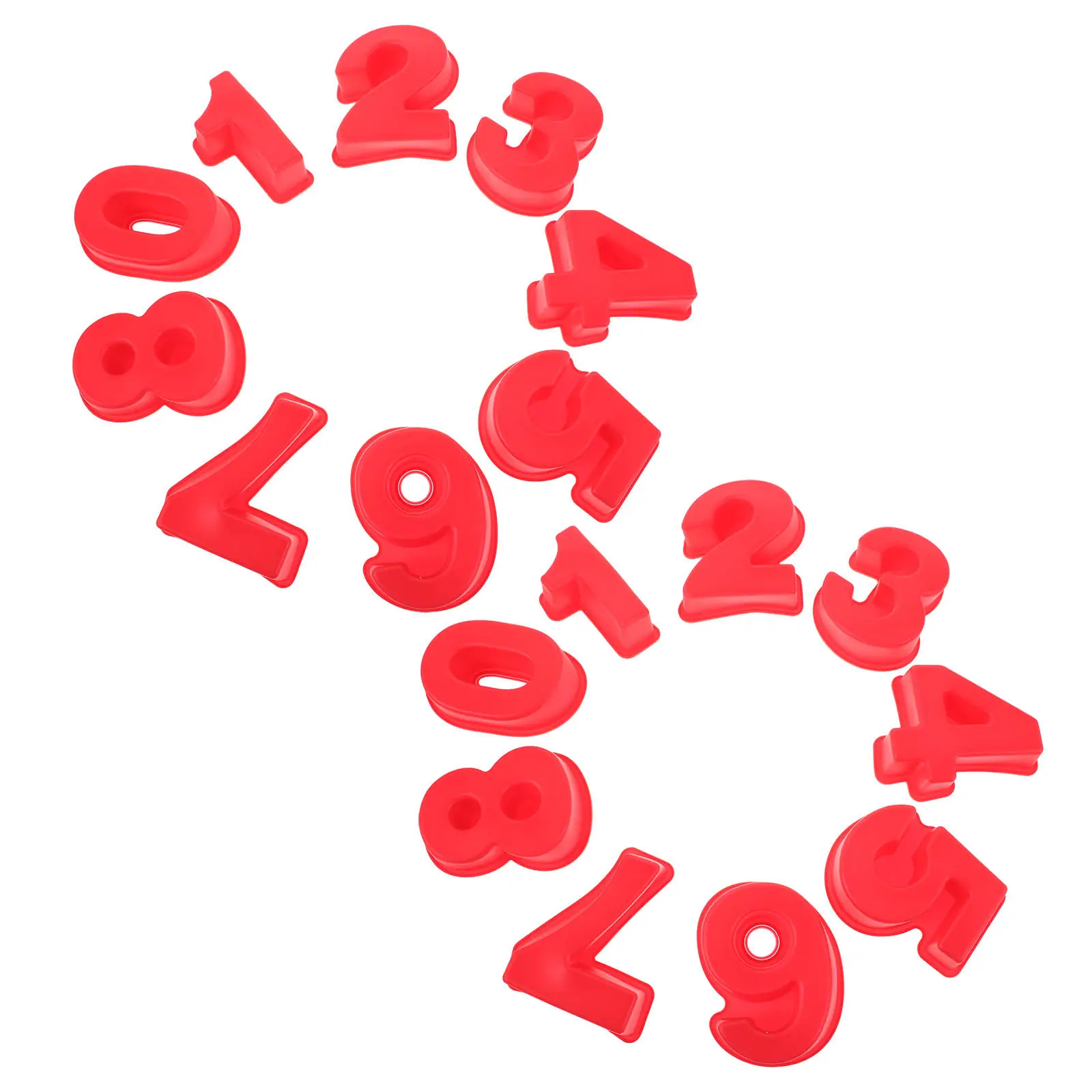 18Pcs Food Grade Silicone Number Molds for Cake Fondant Mini Baking Molds for Birthday Mousse Dessert Decoration