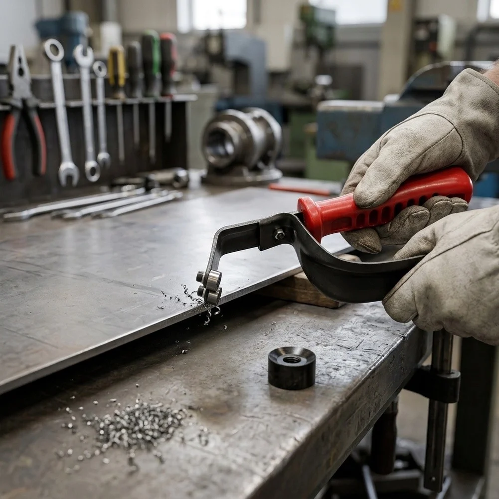 Double Sided Deburring Tool DB1000 for Efficient Burr Removal on Both Sides of Sheet Metal with Chamfering Capability