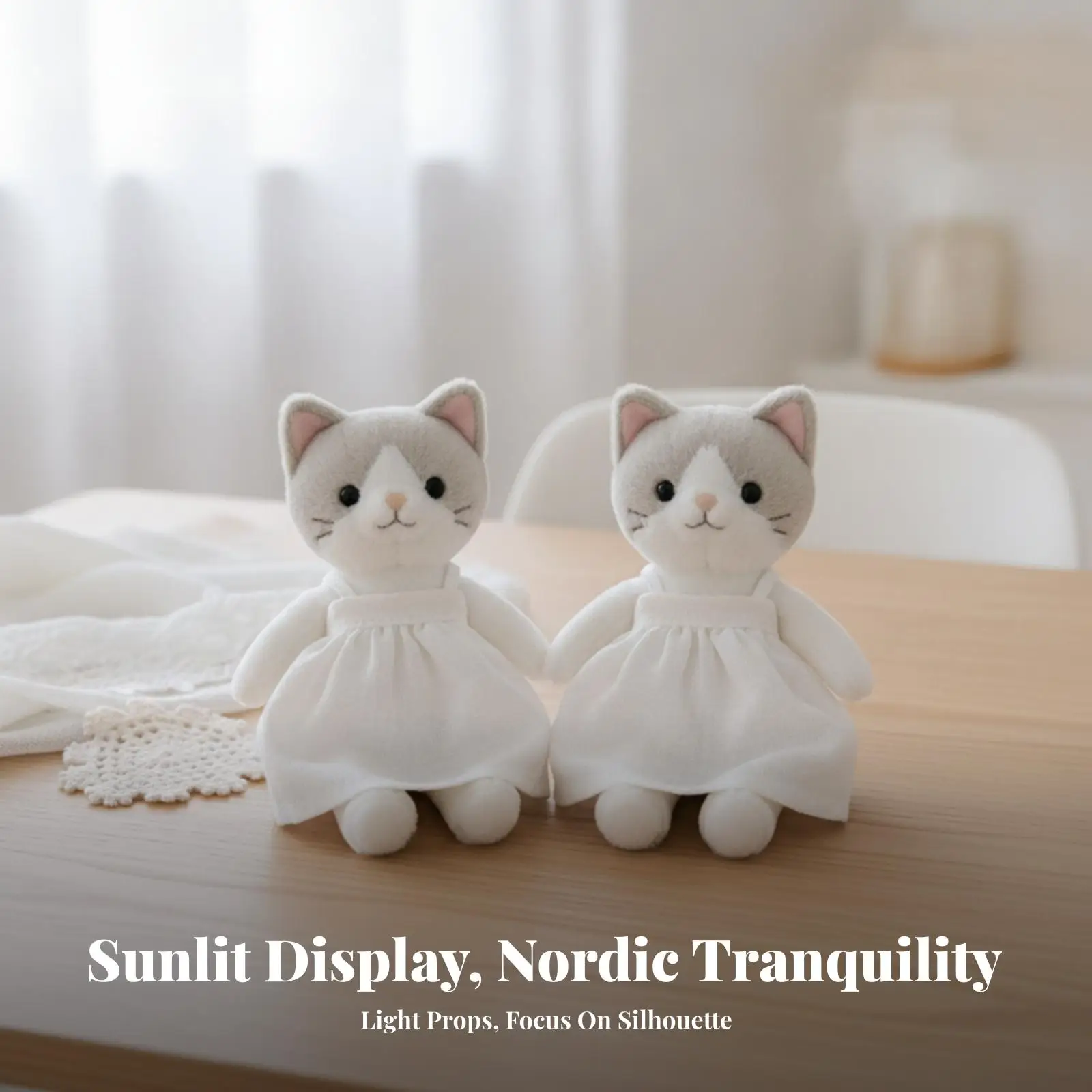 Doll Sling Dress Linen-Look Doll Camisole Dress Clothing Sleeveless Casual for Crafters, Photo Displays, Wardrobe Swaps