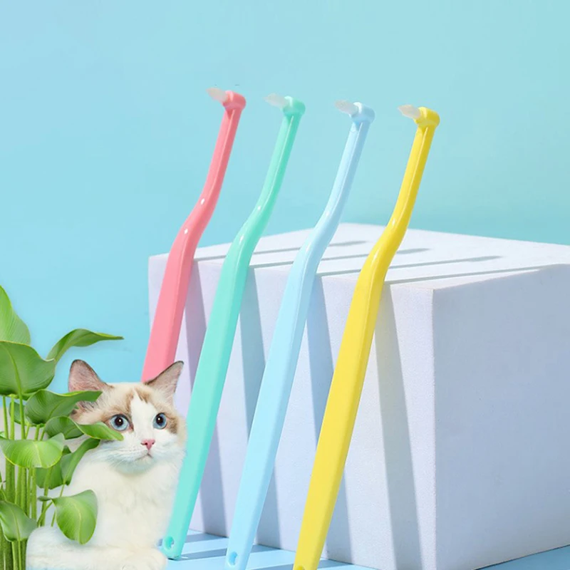 1pc Round/pointed Dog Toothbrush Dog Teeth Cleaning Small Head Brush For Dogs Teeth Mouth Tools Pet Grooming Cat Toothbrush