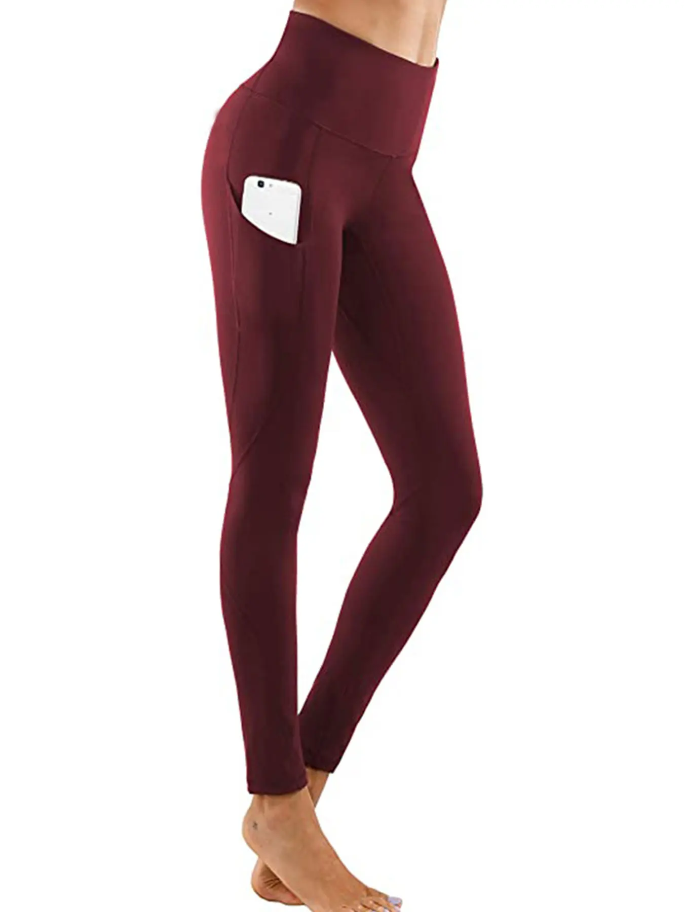 Yoga side pocket casual sports comfortable breathable ladies high waist fall leggings