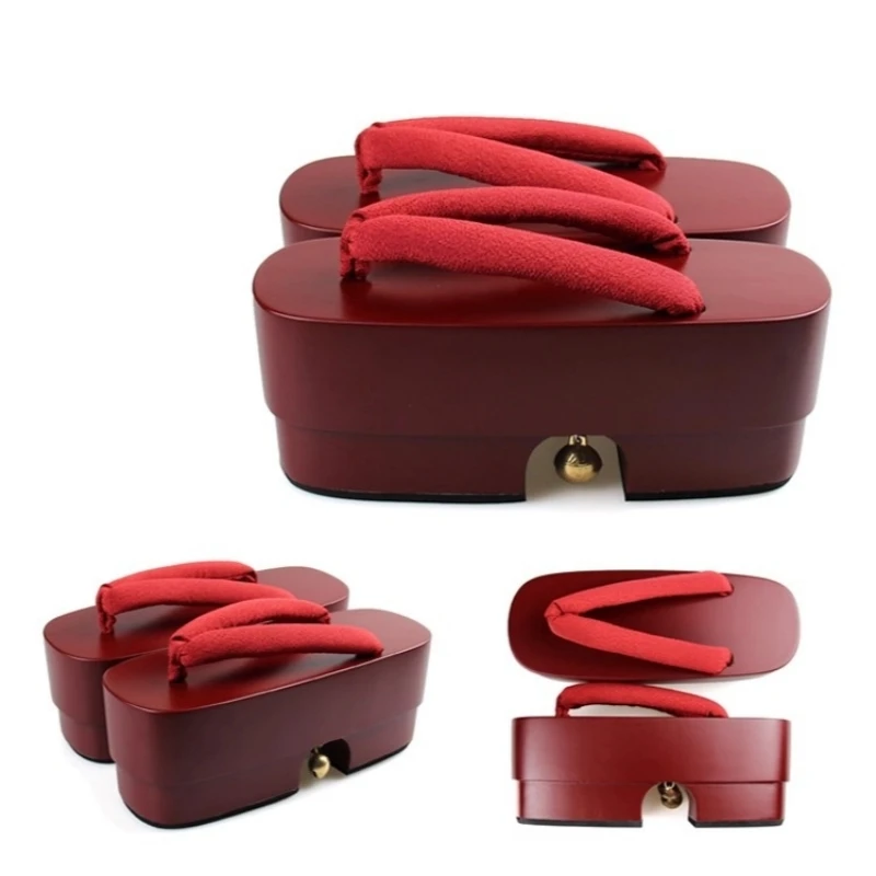 Cosplay Shoes Japanese Style Women Geta High Heel Performance Shoes Outdoor Clogs Kimono Shoes